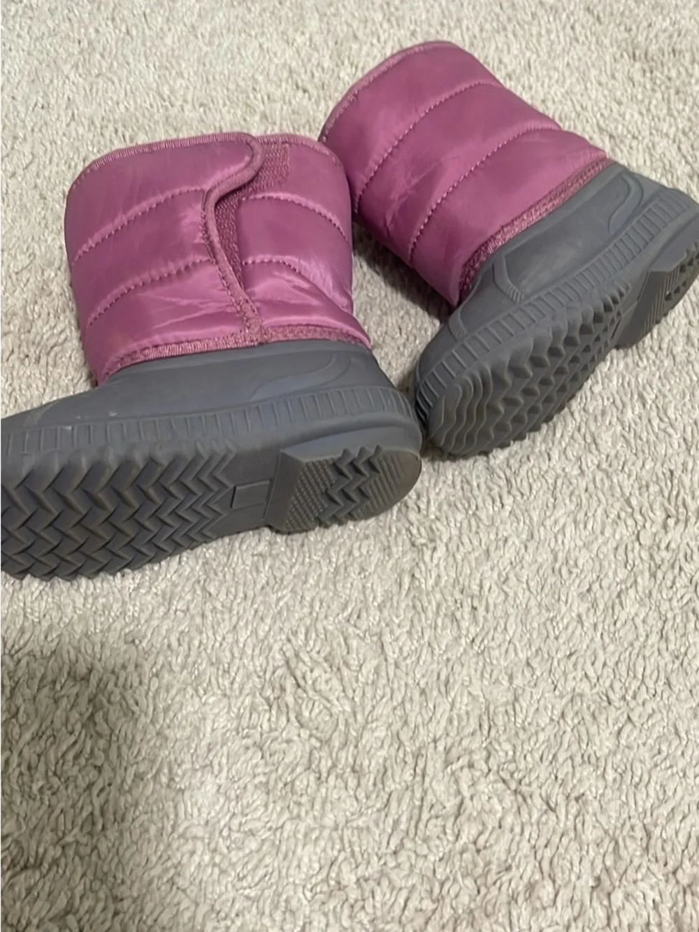 Kids Waterproof Winter Boots in Plum and Gray